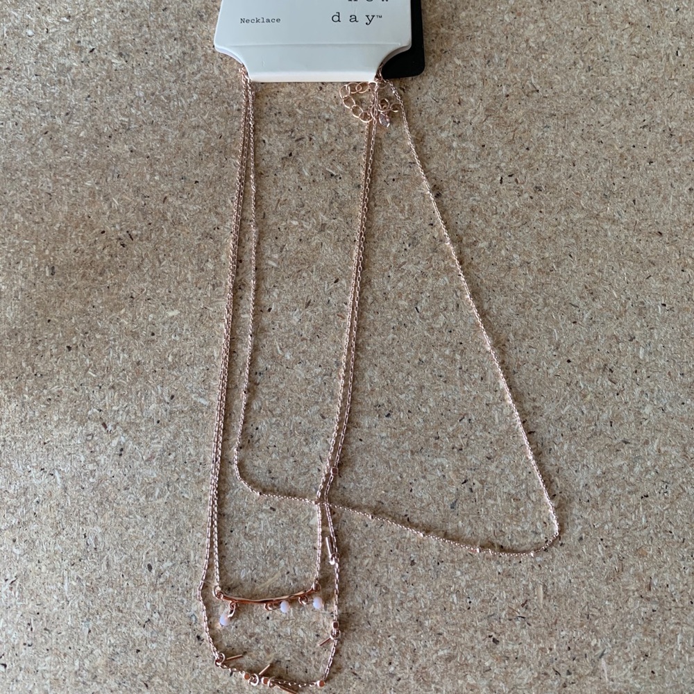 A New Day: 3 Rows and Bar Layered Necklace